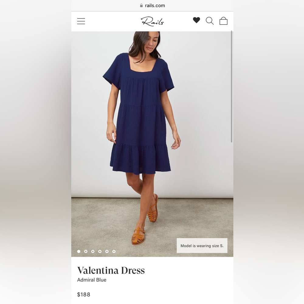 Rails Valentina Dress, admiral blue, size medium